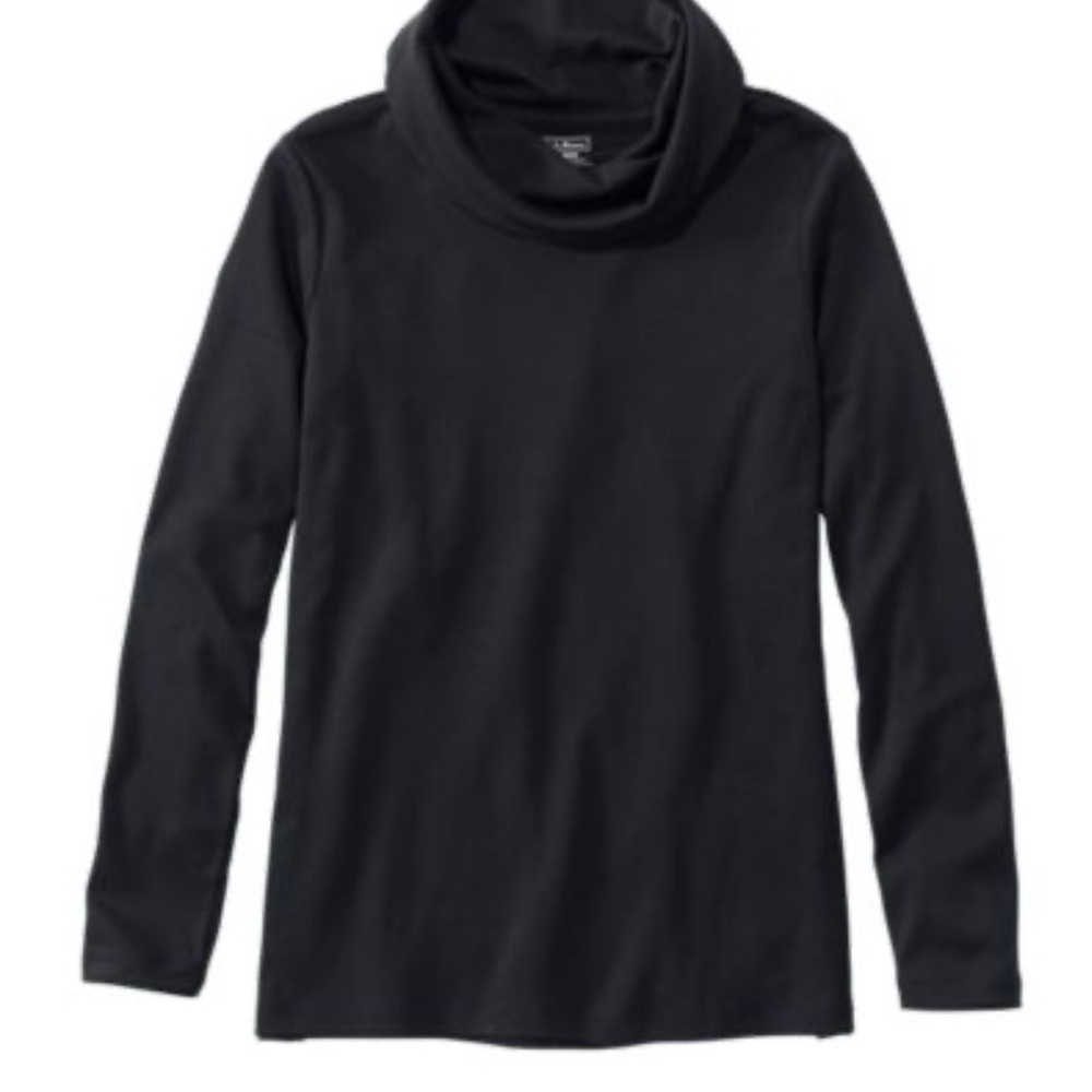 LL Bean Pima Cowlneck Tee Long Sleeve Women's Regular